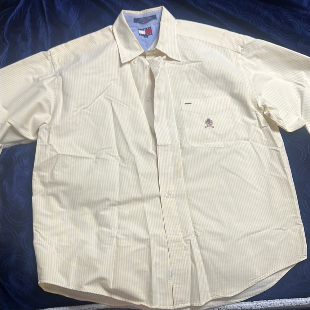Tommy Hilfiger Yellow Casual Button Down Shirt Lightweight